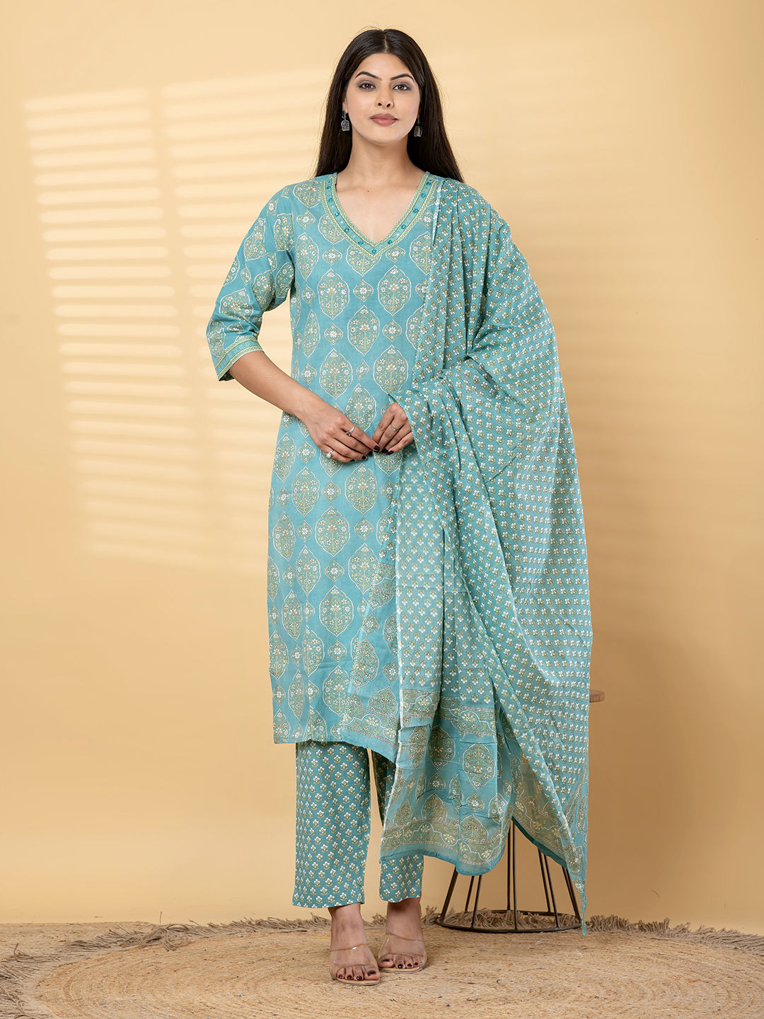 Turquoise Tale Designer Kurta Set